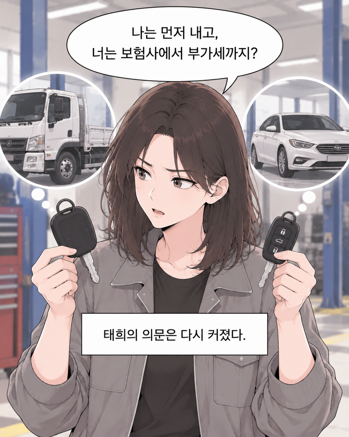 교통사고 피해자인데, 수리비 부가세를 왜 내야 하지? EP2. 같은 사업용 차인데 부가세 처리가 다른 이유 - 3컷