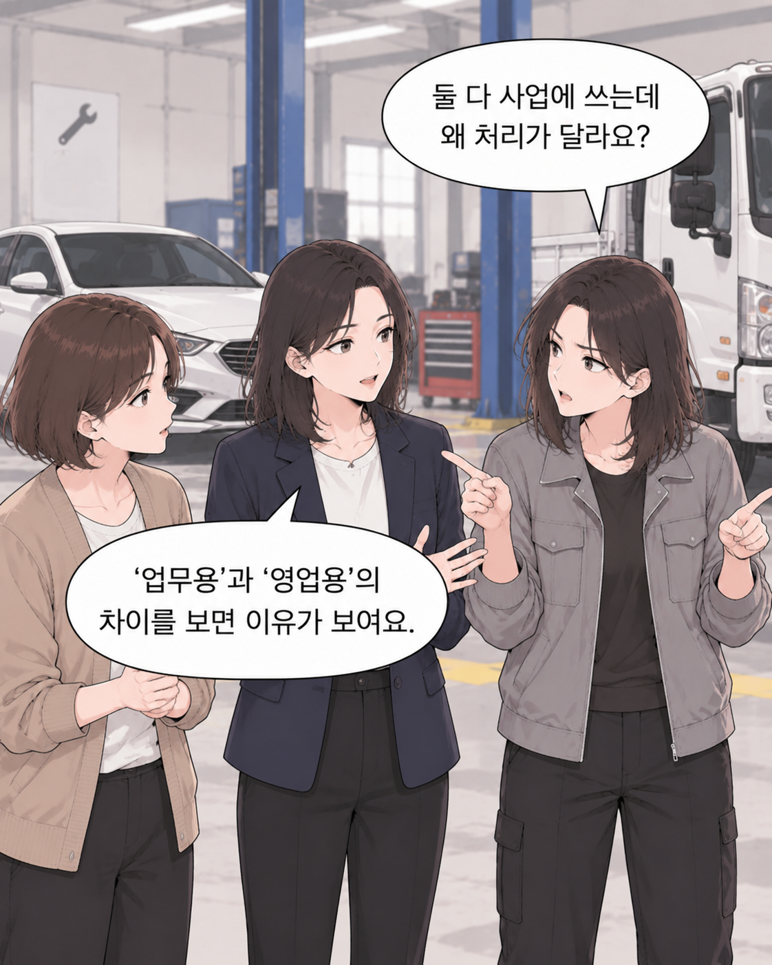 교통사고 피해자인데, 수리비 부가세를 왜 내야 하지? EP2. 같은 사업용 차인데 부가세 처리가 다른 이유 - 4컷