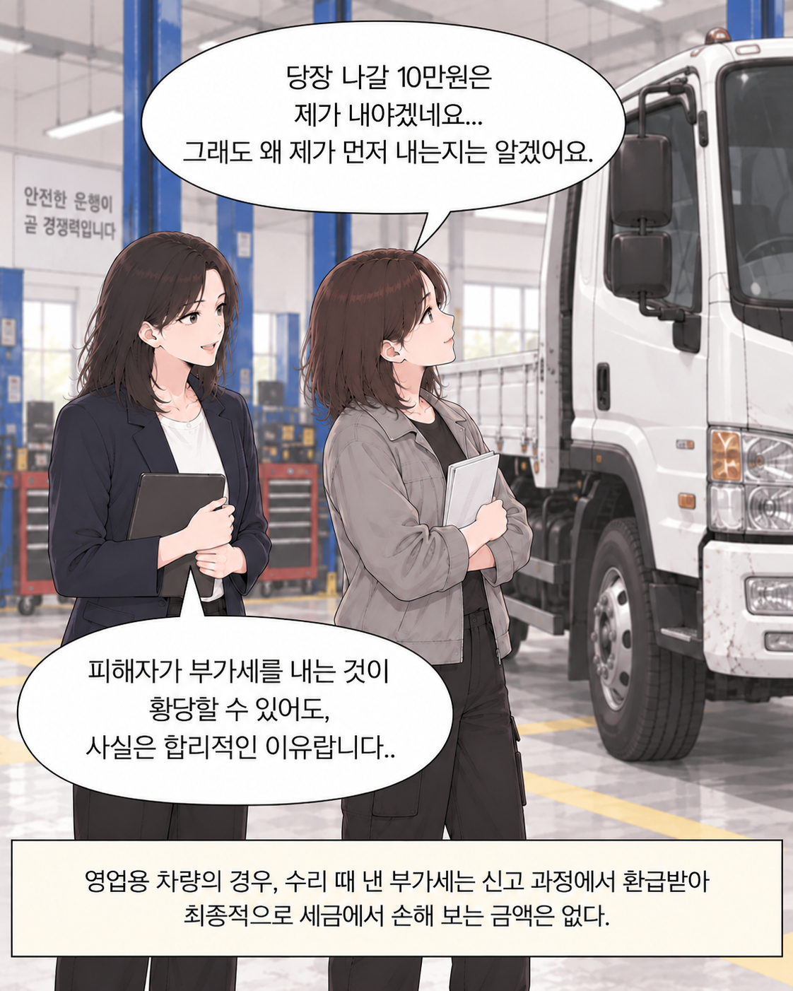 교통사고 피해자인데, 수리비 부가세를 왜 내야 하지? EP2. 같은 사업용 차인데 부가세 처리가 다른 이유 - 10컷
